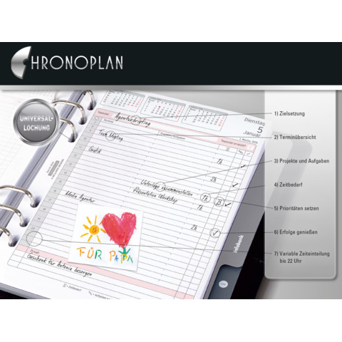 Notizblatt A5 50 Blatt liniert CHRONOPLAN 50305 Produktbild Anwendungsdarstellung XL